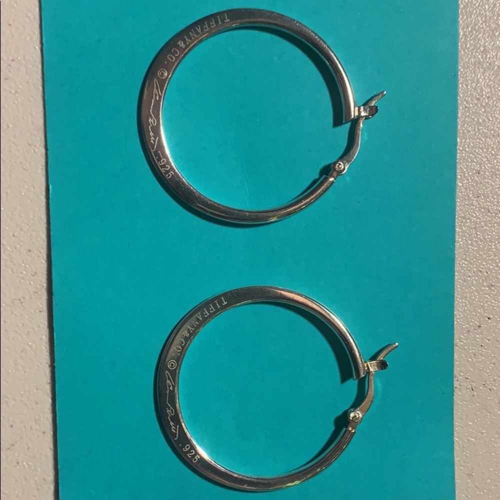 Tiffany and Co .925 Flat Hoop Earrings